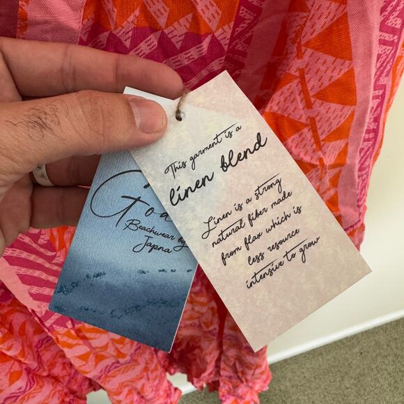 Goa Beachwear by Japna Boho Flowy Mini Dress US Women's XS - Picture 5 of 7